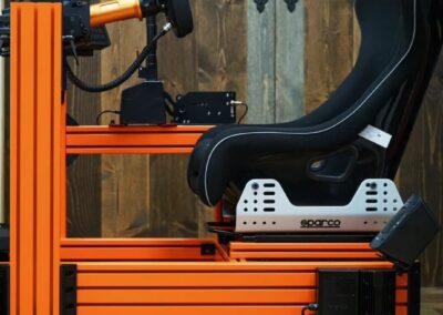 orange archangel custom racing simulator sideview